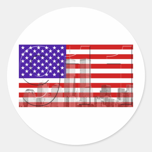 September 11 classic round sticker (Front)