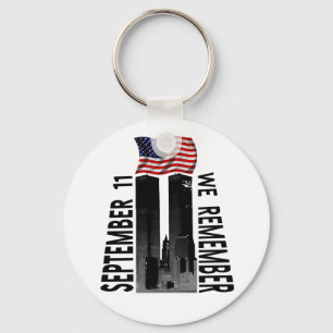 September 11 We Remember Memorial Tribute Key Ring