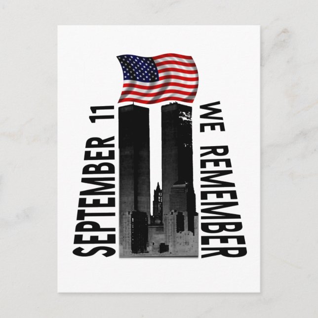 September 11 We Remember Memorial Tribute Postcard (Front)