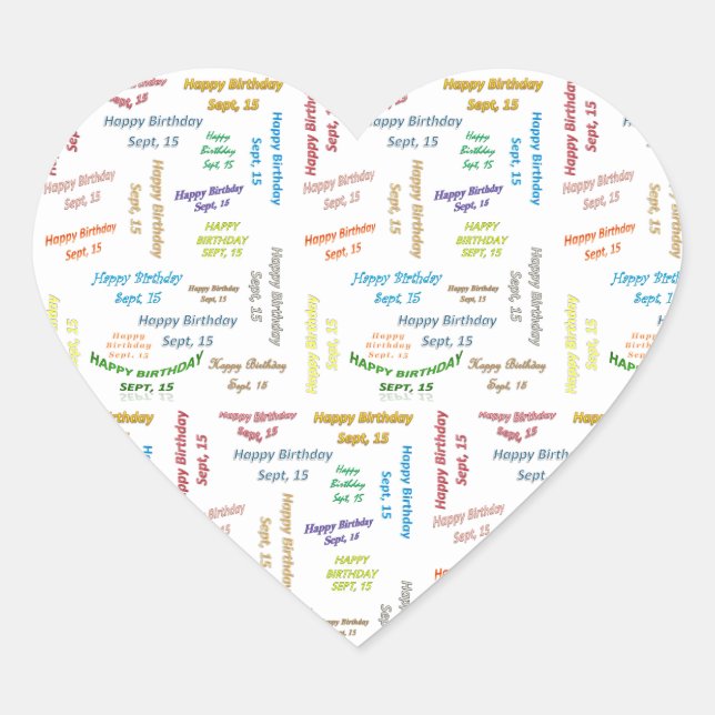 September, 15 Birthday Sticker (Front)