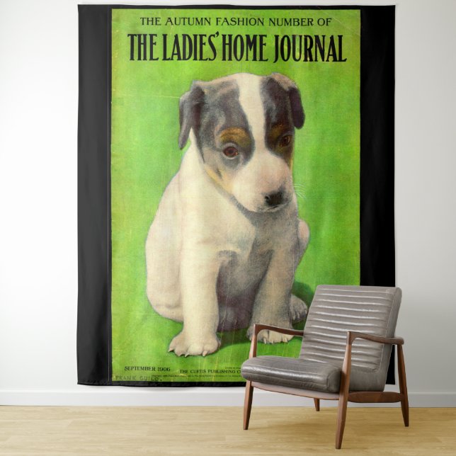 September 1906 Ladies Home Journal cover puppy Tapestry (In Situ)