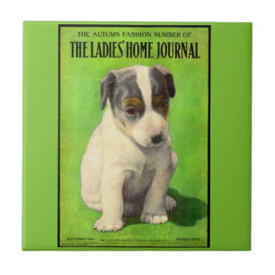 September 1906 Ladies Home Journal cover puppy Tile
