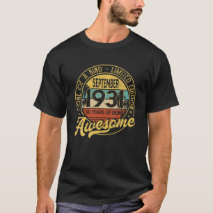 September 1931 90Th Birthday Gift 90 Year Old Men T-Shirt