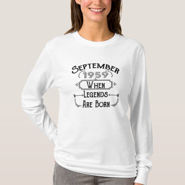 September 1959 When Legends Are Born T-Shirt (Front)