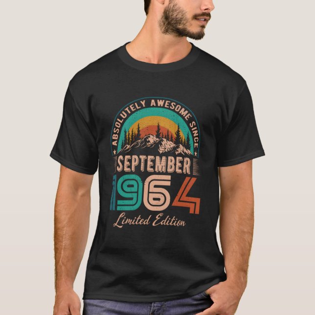 September 1964 Birthday Awesome Since September 19 T-Shirt (Front)