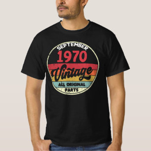 September 1970 Vintage All Original Birthday Gift T-Shirt