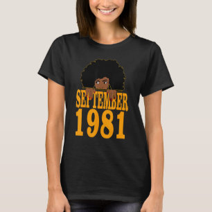 September 1981 41st Birthday 41 Years Old Black Wo T-Shirt
