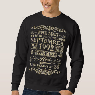 September 1992 Man Myth Legend  30th Birthday 30 Y Sweatshirt