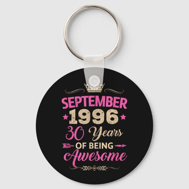 September 1996 30 Years Of Being Awesome Retro Key Ring (Front)