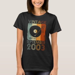 September 2003 19th Bday Vintage Retro 19 Years O T-Shirt