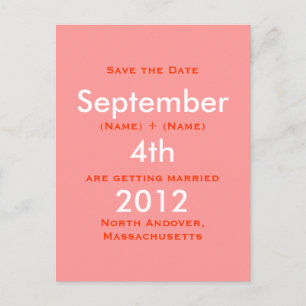 September, 2011, 4th, Save the Date, Katie   Ro... Announcement Postcard