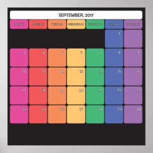 September 2017 planner calendar poster
