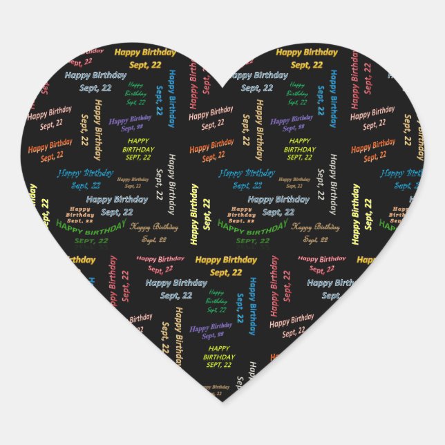 September, 22 Birthday Sticker (Front)