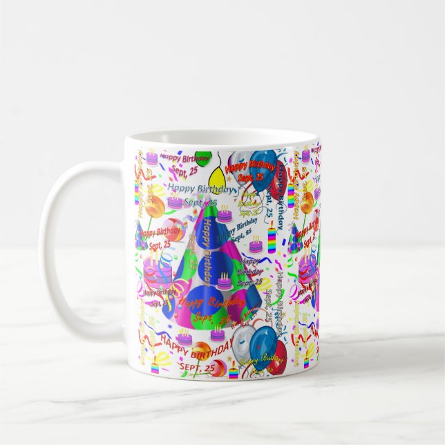 September, 25 Birthday Mug (Left)