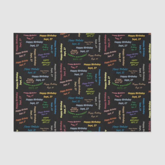 September, 27 Birthday Tissue Paper (Front)