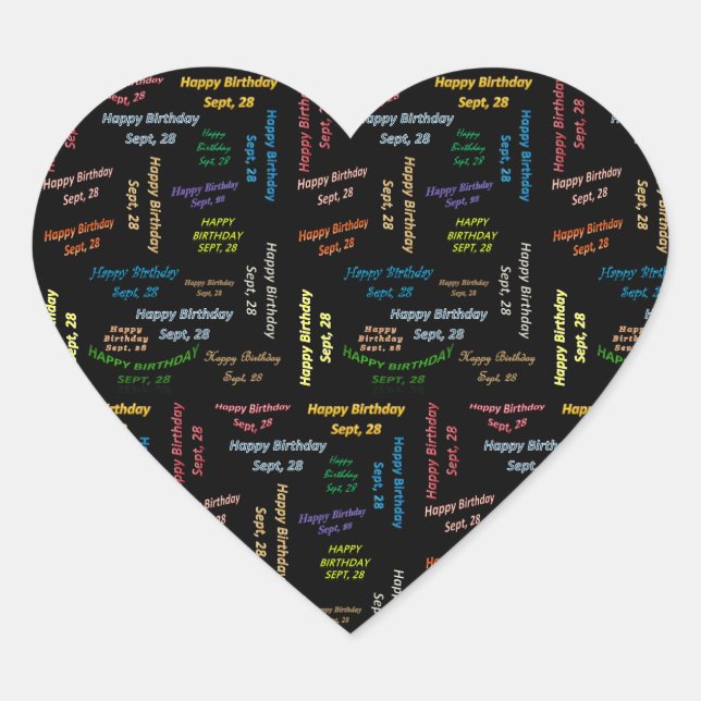 September, 28 Birthday Sticker (Front)