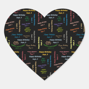 September, 3 Birthday Sticker