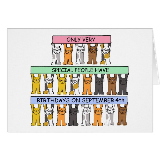 September 4th Birthday Cats (Front Horizontal)