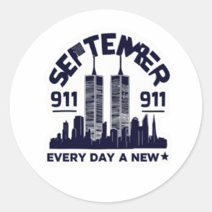 September 9/11 Memorial, Patriot Day  Classic Round Sticker