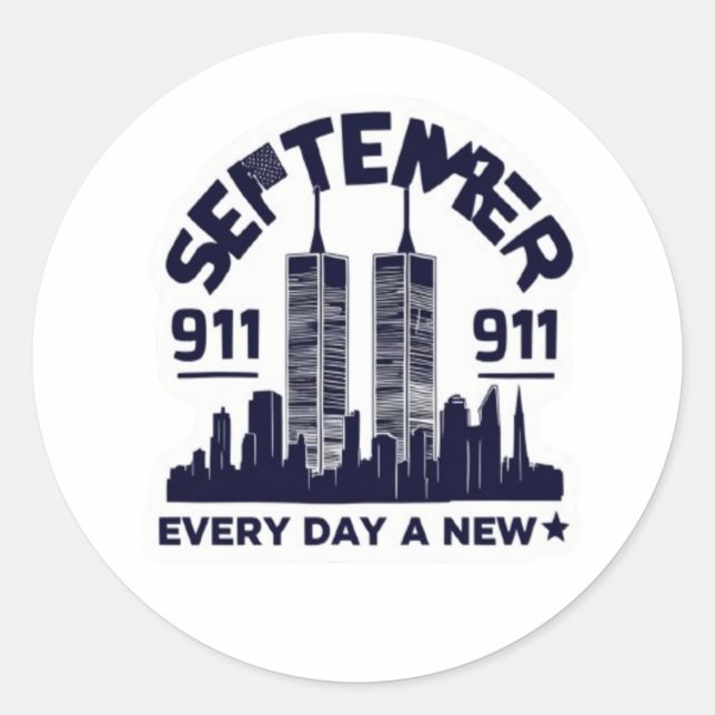 September 9/11 Memorial, Patriot Day  Classic Round Sticker (Front)