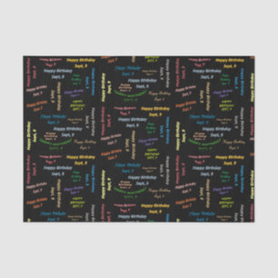 September, 9 Birthday Tissue Paper
