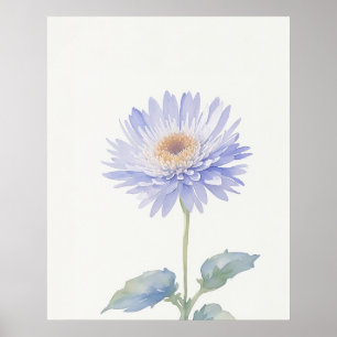 September Aster Birth Flower Poster