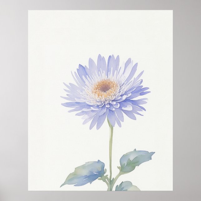 September Aster Birth Flower Poster (Front)
