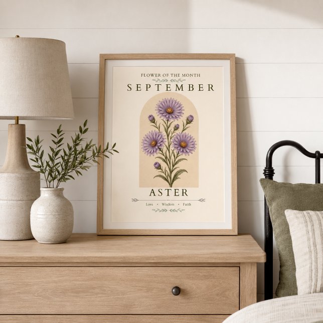 September Aster Birth Flower Poster (Creator Uploaded)