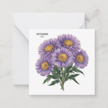September Aster Birth Month Custom Floral Art