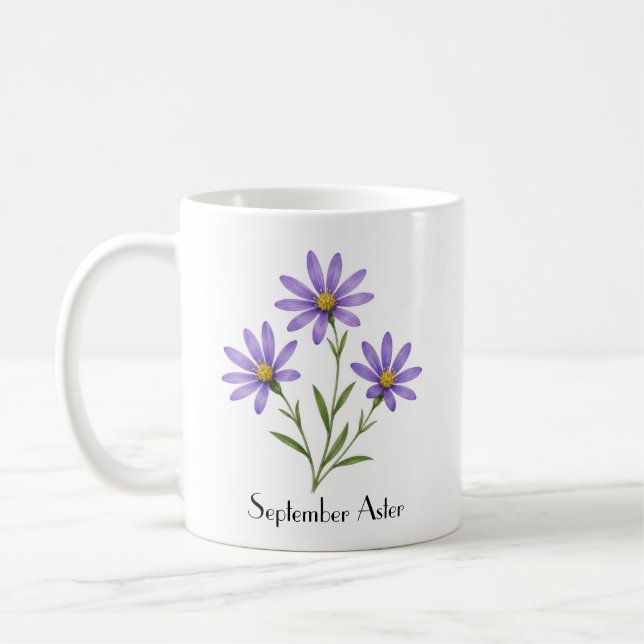 September Aster Flowers Coffee Mug (Left)