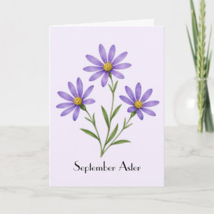 September Aster Flowers Greeting Card