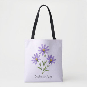 September Aster Flowers Tote Bag