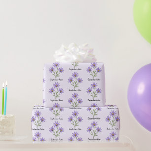 September Aster Flowers Wrapping Paper