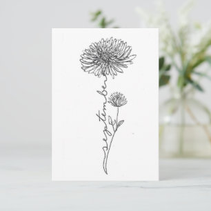 September Birth flower birthday card, Aster Card