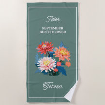 September Birth Flower Custom Name