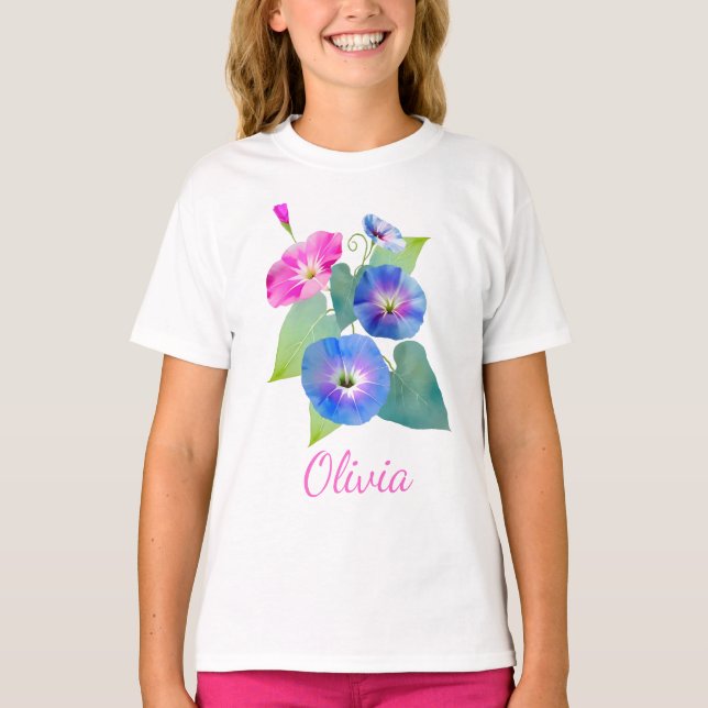 September birth flower gifts Morning glory T-Shirt (Front)