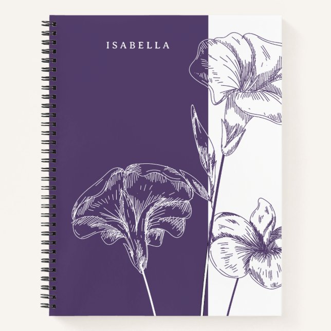September Birth Flower Morning Glory Personalised Notebook (Front)