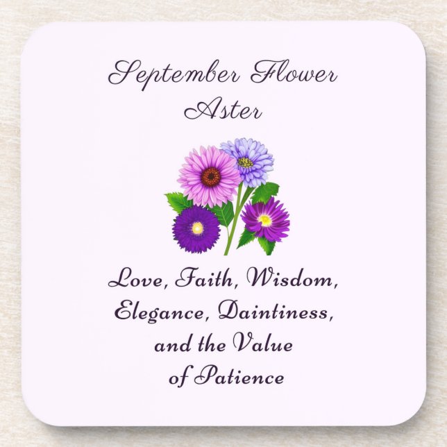 September Birth Month Flower Aster     Coaster (Front)