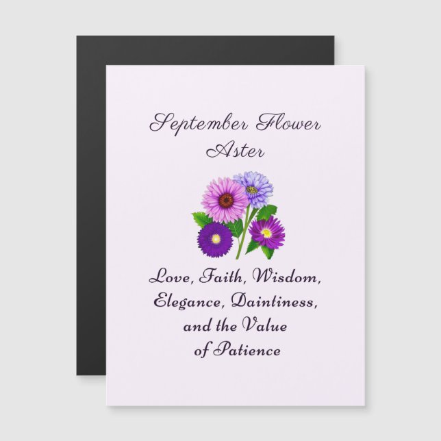 September Birth Month Flower Aster Personalised  (Front/Back)