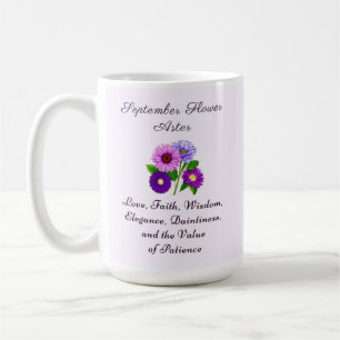September Birth Month Flower Aster Personalised  Coffee Mug