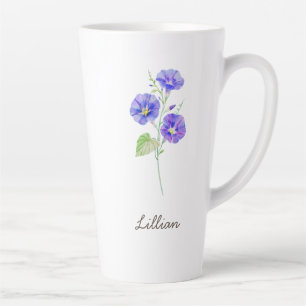 September Birth Month Flower Morning Glory Latte Mug