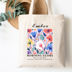 September Birth Month Flower Morning Glory Retro Tote Bag
