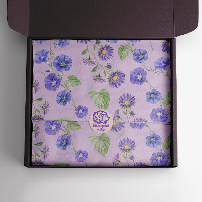 September Birth Month Flowers Aster Morning Glory  Tissue Paper (Creator Uploaded)