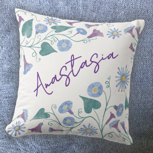 September Birth Month Morning Glory Personalised Cushion