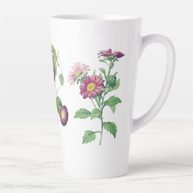 September Birth Month Vintage Flowers Latte Mug (Right)