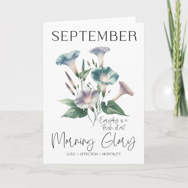 September Birthday Birth Month Flower Morning Glor Card (Front)