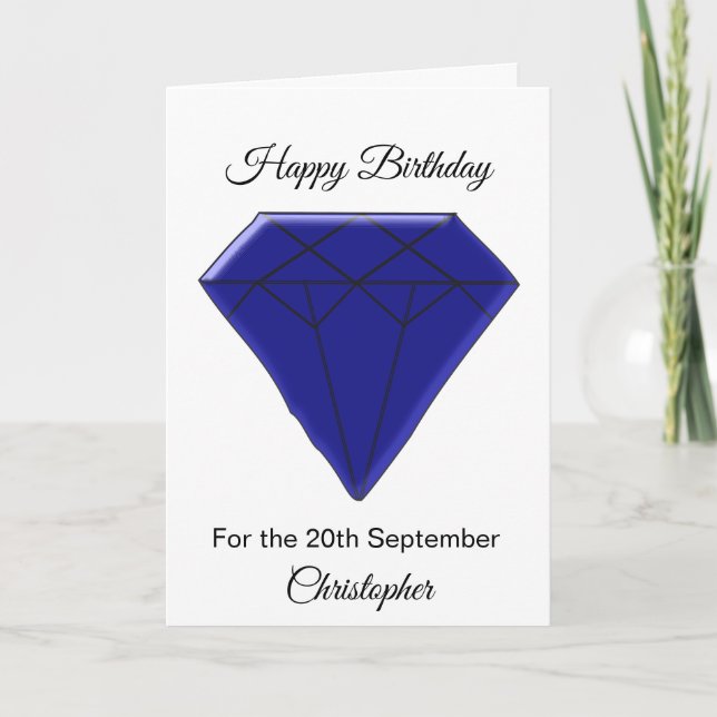 September Birthday Card - Sapphire (Front)