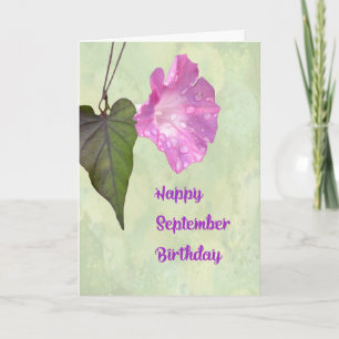 September Birthday Card with Morning Glory