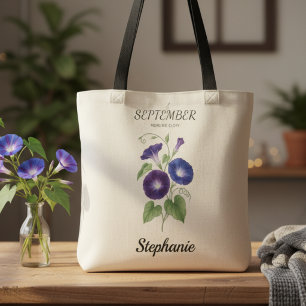 September Birthday Gift Birth Flower Morning Glory Tote Bag