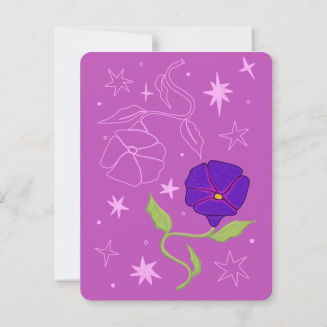 September Birthday Month Card (Morning Glory) (Front)